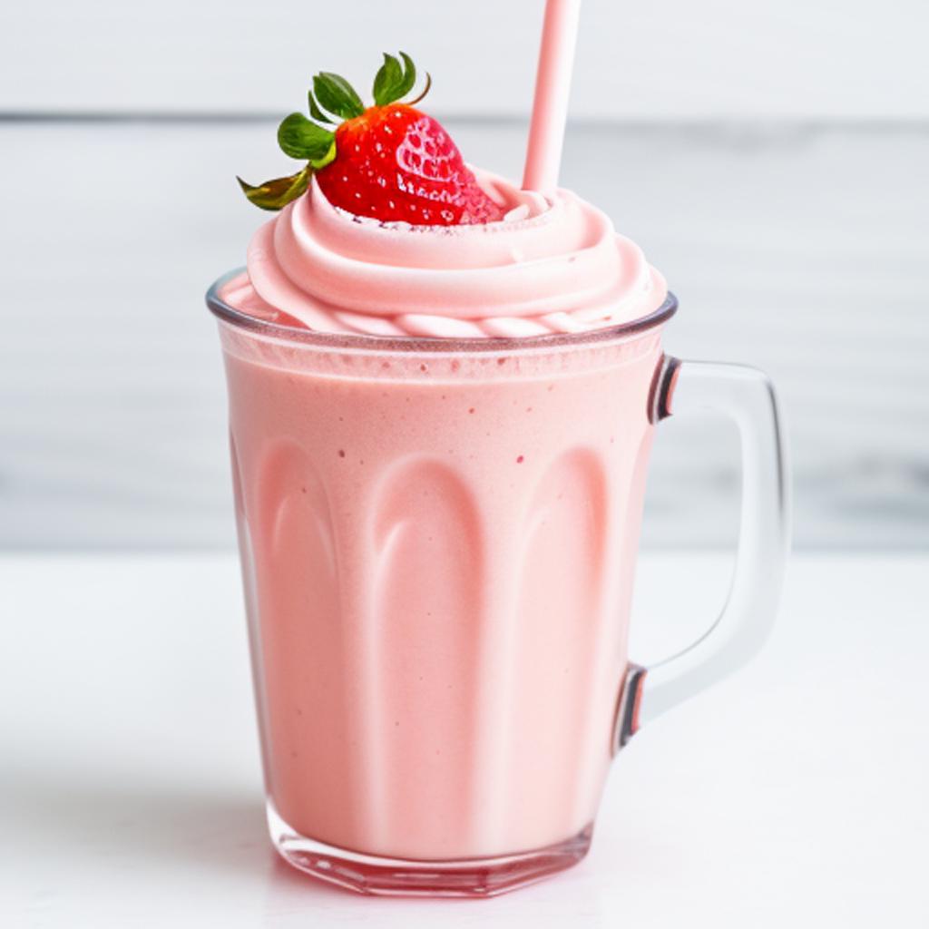 Strawberry milkshake con fondo by @ai_generated