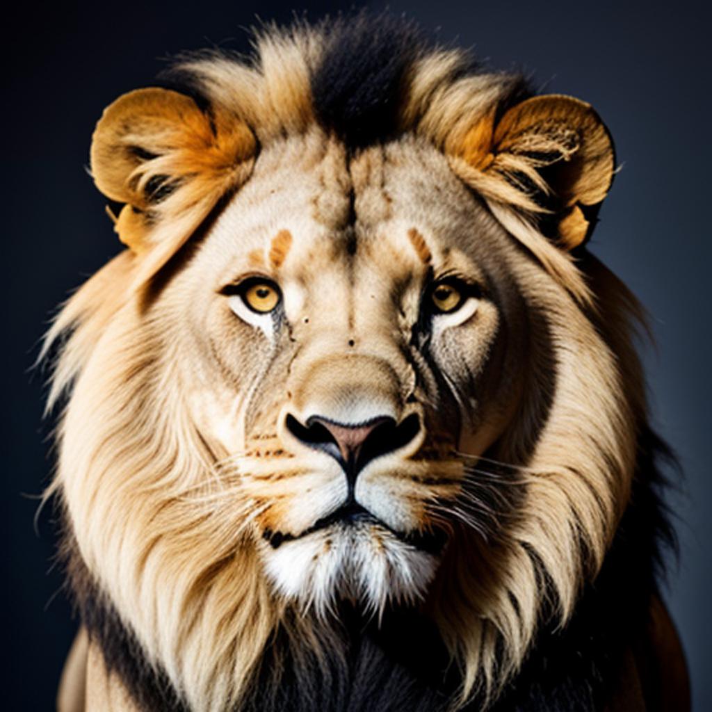 Lion face without background by @ai_generated