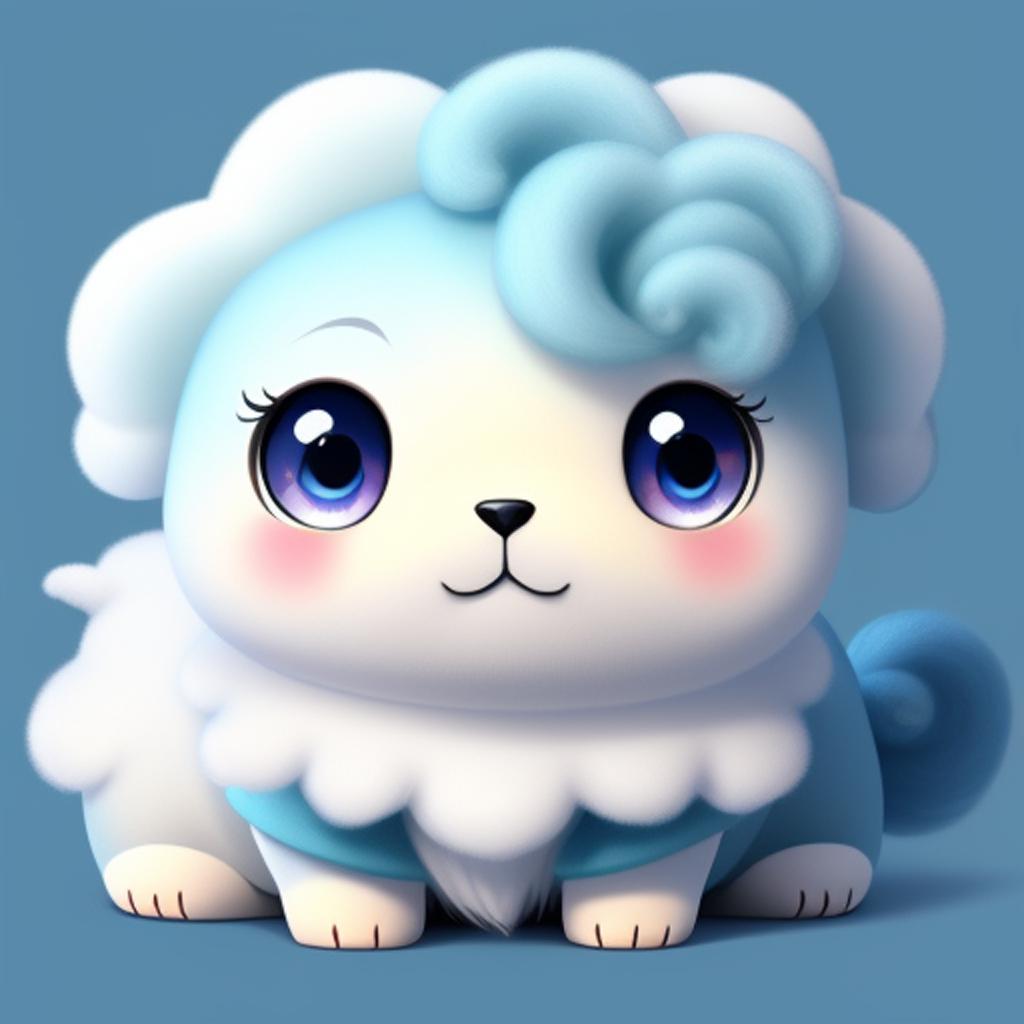 Cute cloud creature realistic by @ai_generated