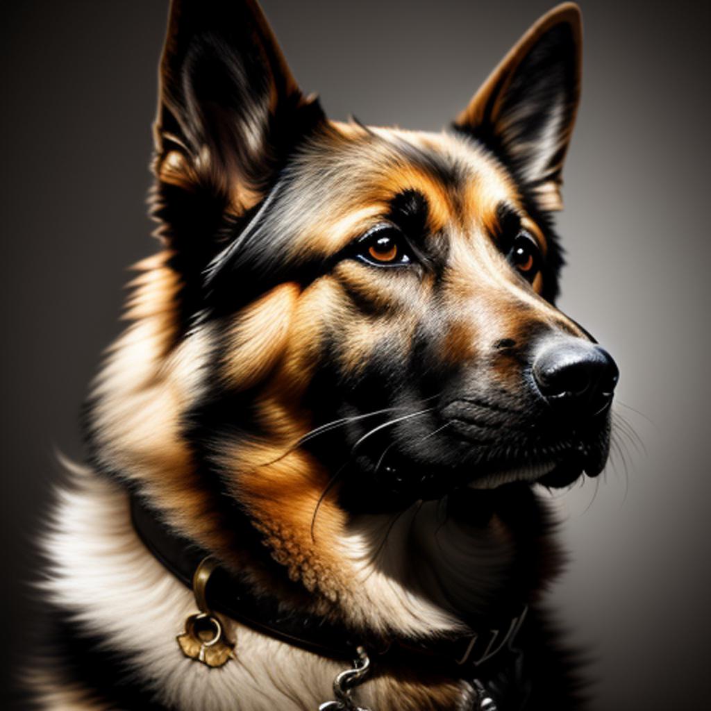 German shepherd portraits by by @ai_generated