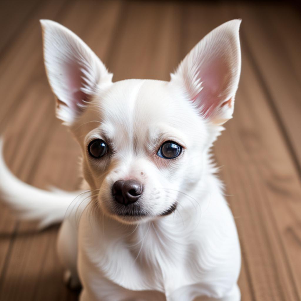 Perro chihuahua color blanco by @ai_generated