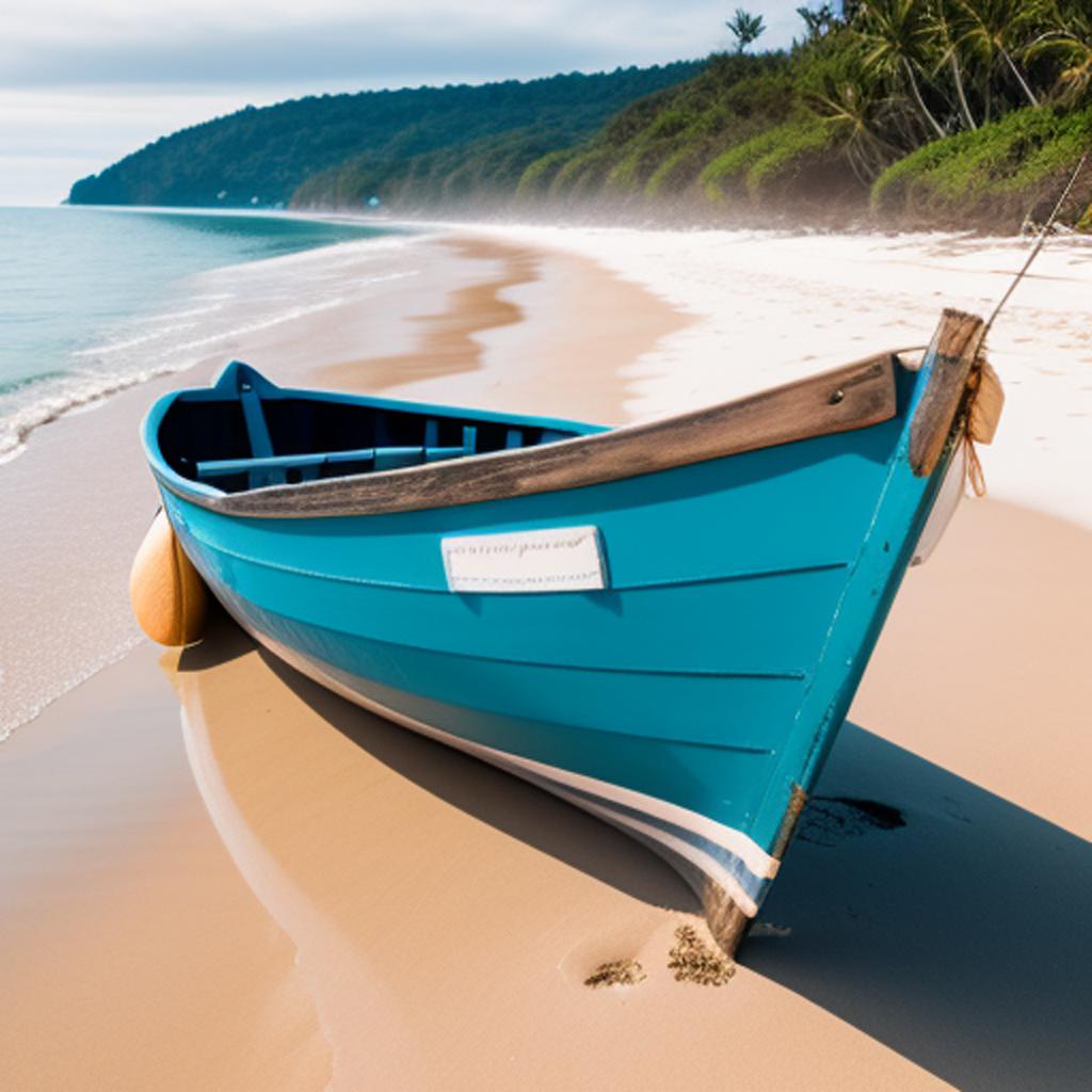 Rowboat on the beach by @ai_generated