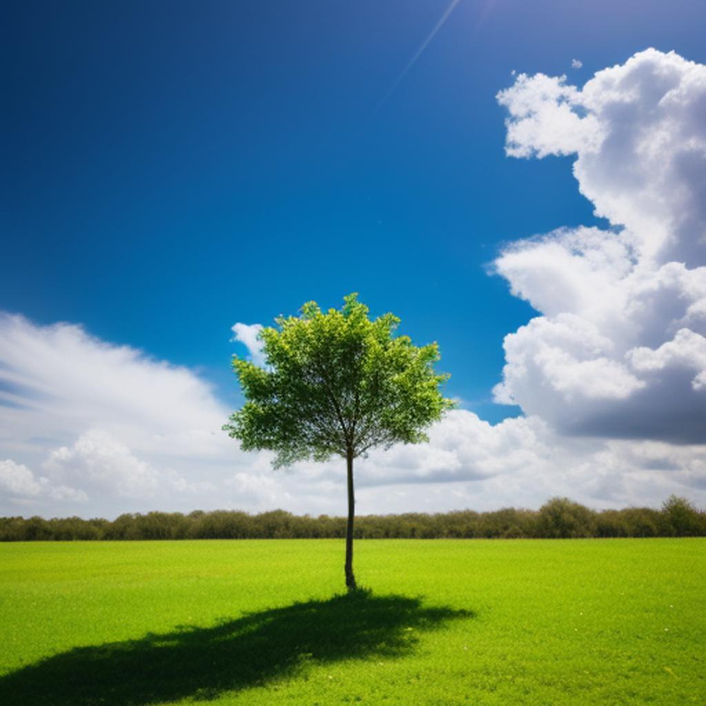 Single tree with clouds by @ai_generated