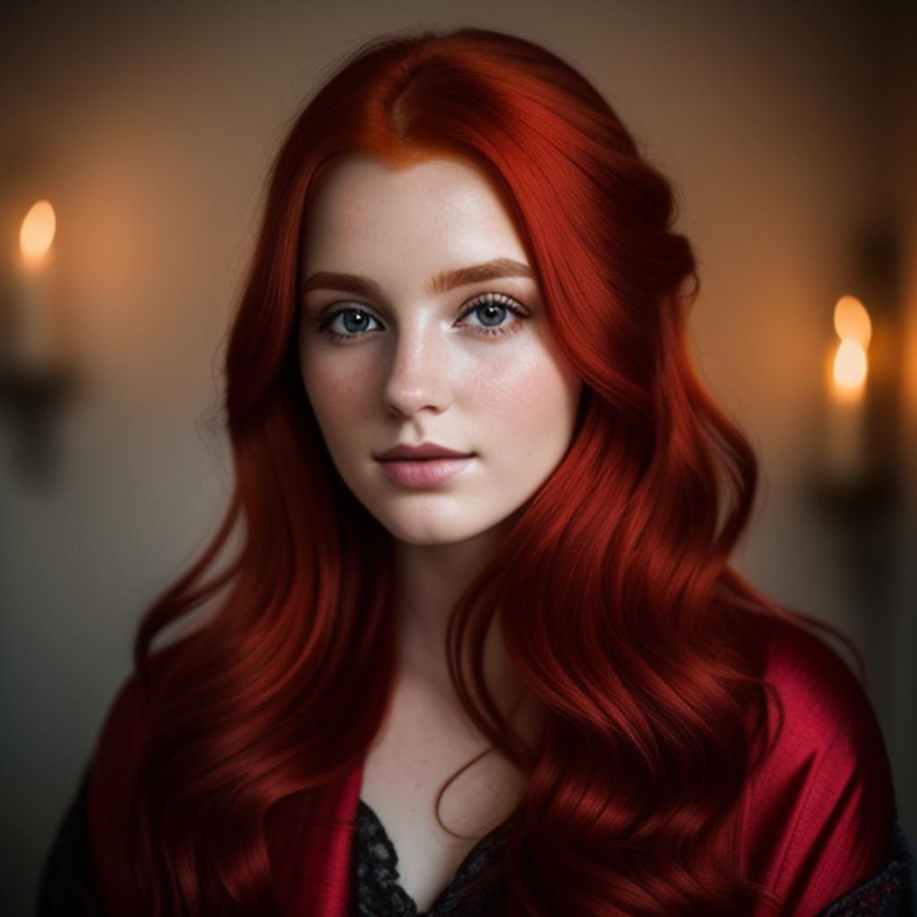 Beautiful portrait, red-haired, soft by @ai_generated