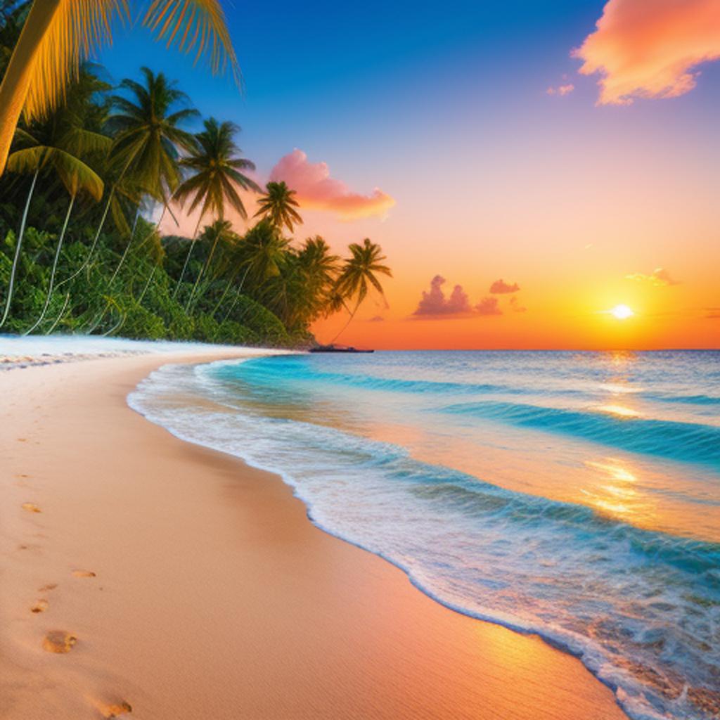 Background, Tropical beach at by @ai_generated