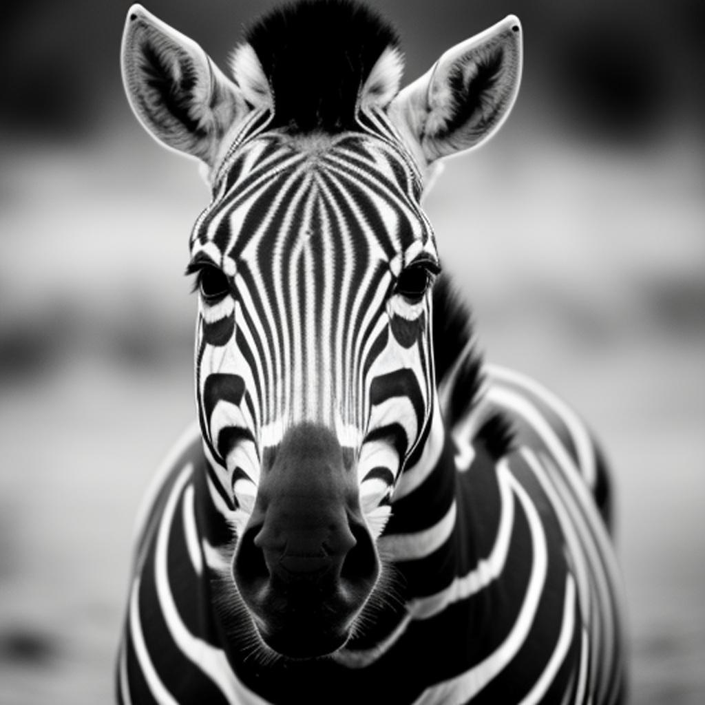 A highly-detailed zebra, staring by @ai_generated