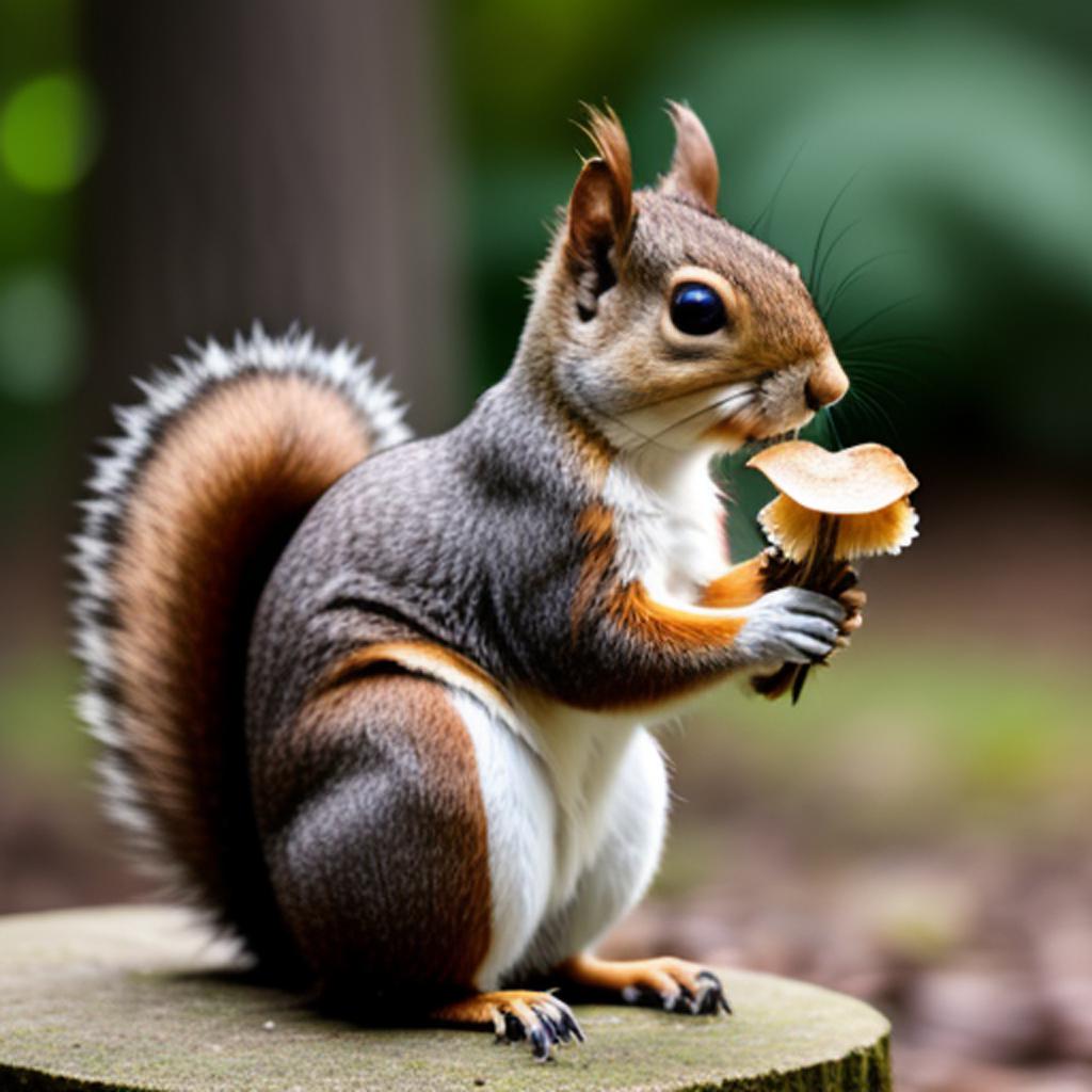 A squirrel eating oyster by @ai_generated