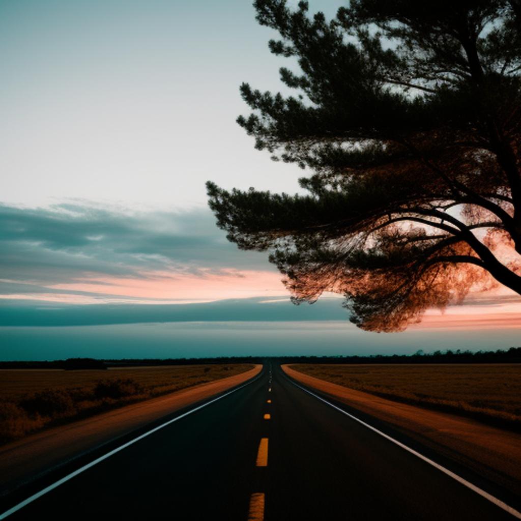 Open road dusk setting by @ai_generated