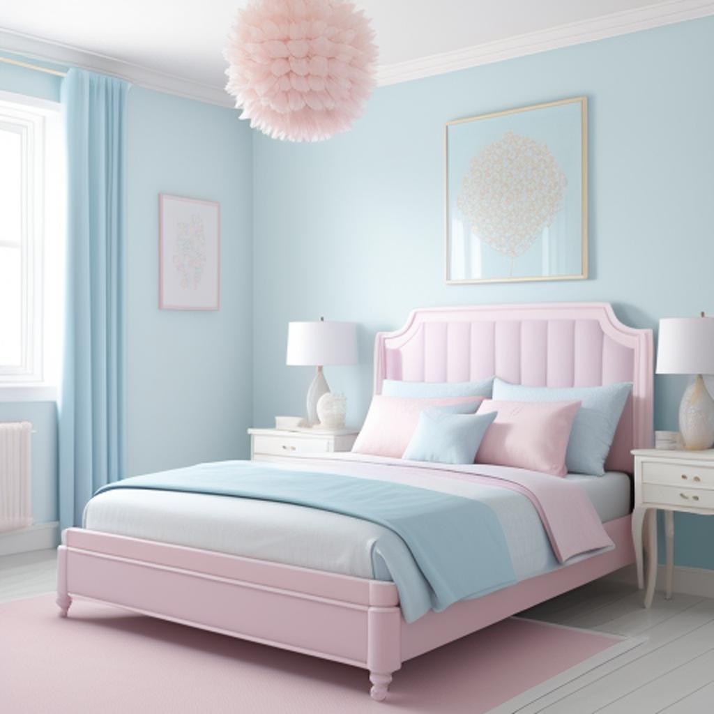 Background, Pastel blue, Bed by @ai_generated