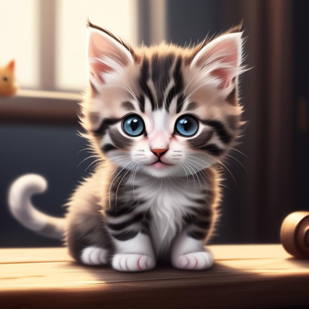 Cute little mischievous kitten by @ai_generated