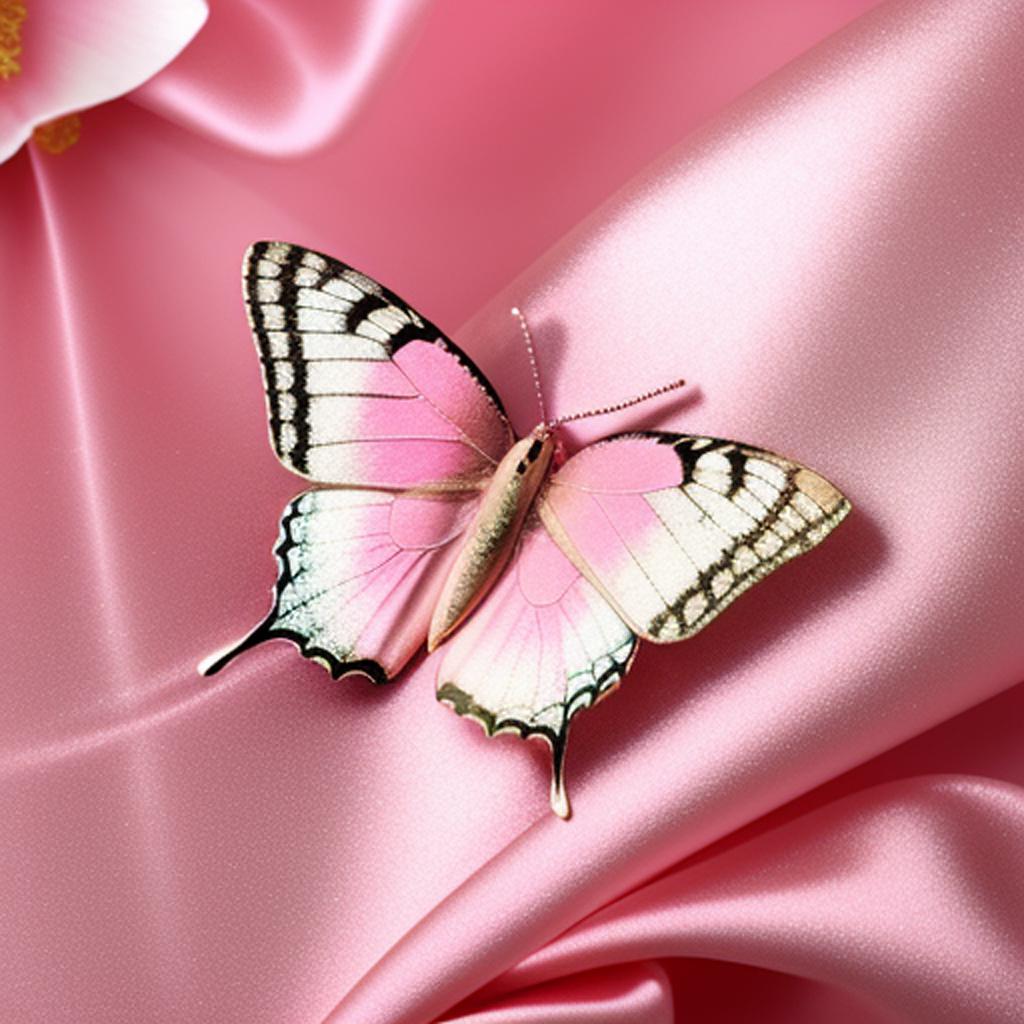 Pink champagne butterly and by @ai_generated