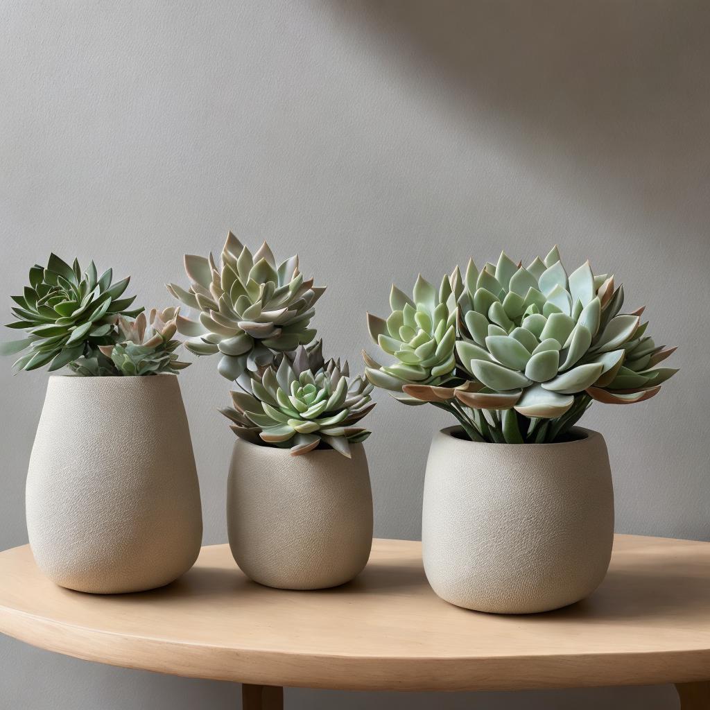 “Textured succulent arrangement, minimalist by @ai_generated