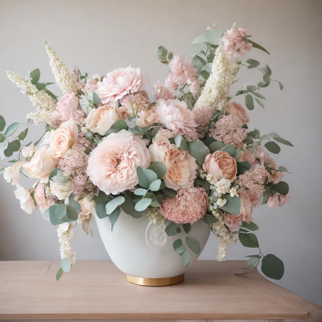 “Beautiful floral arrangement, soft by @ai_generated