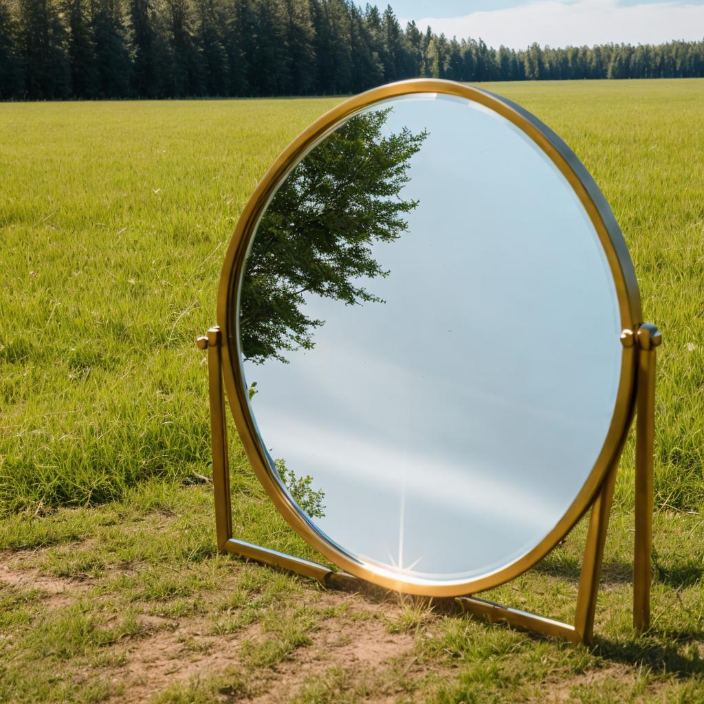 Mirror on a field by @ai_generated