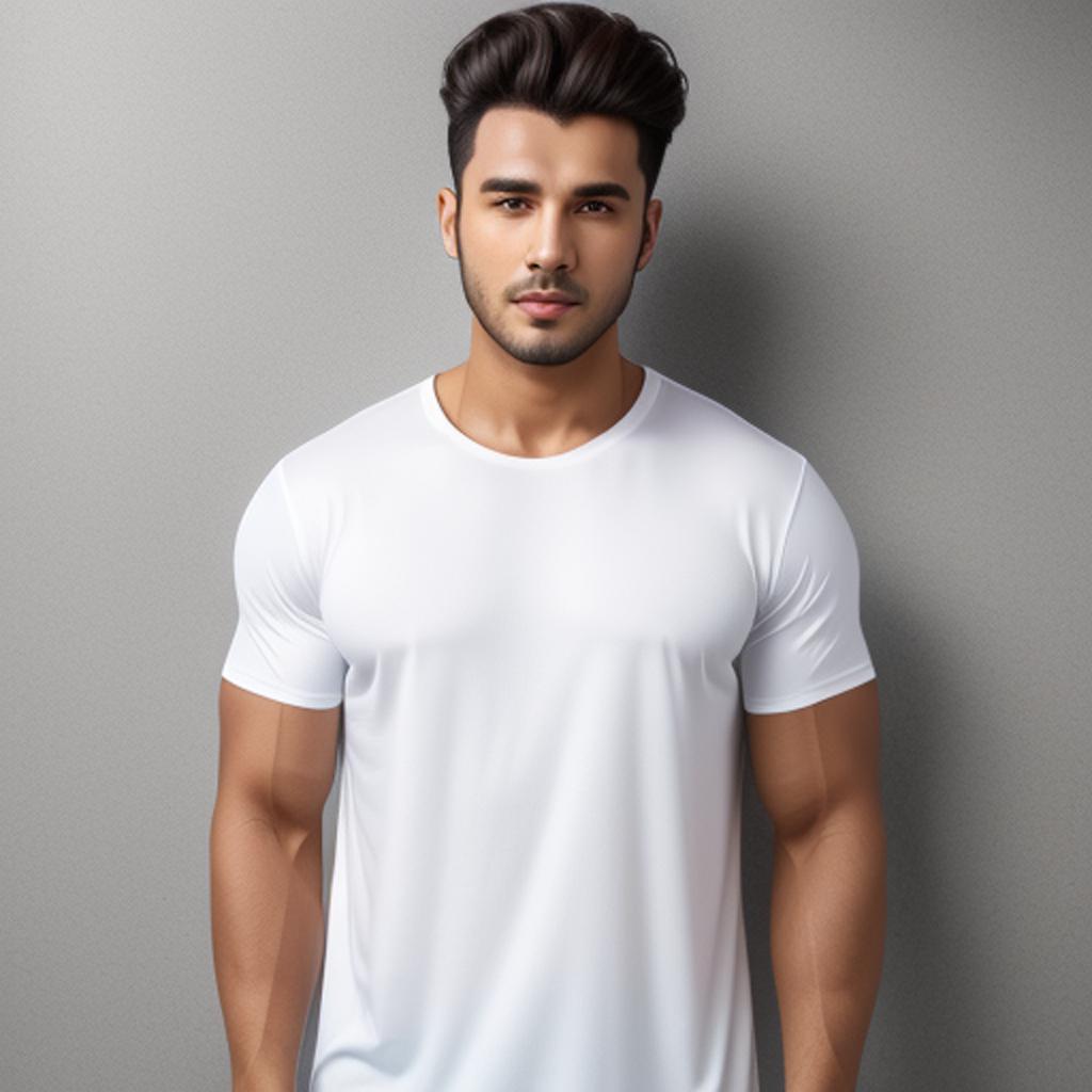 Guy wearing white t by @ai_generated