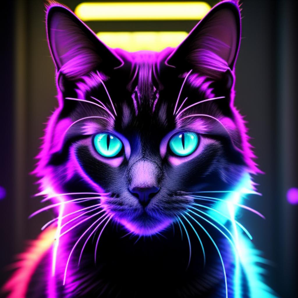 A cat with glowing by @ai_generated