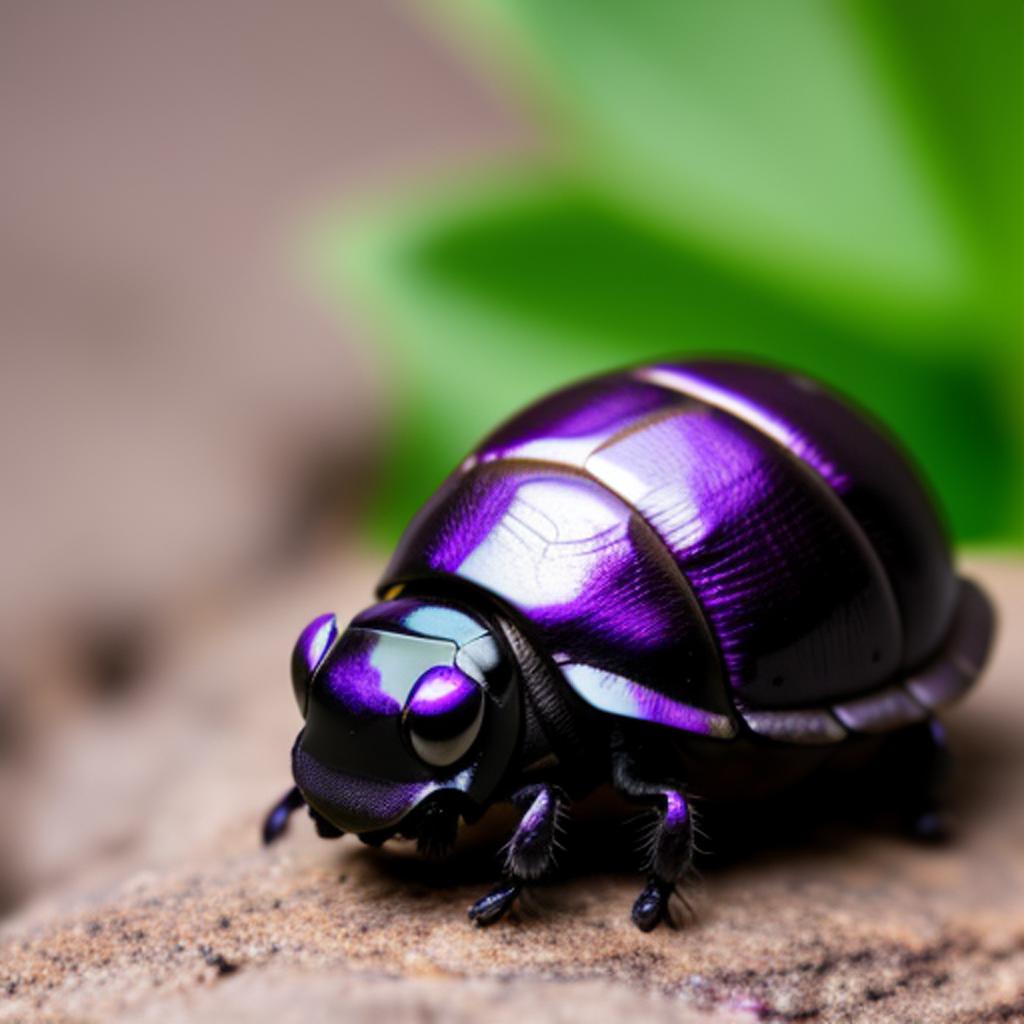 Purple dung beetle by by @ai_generated