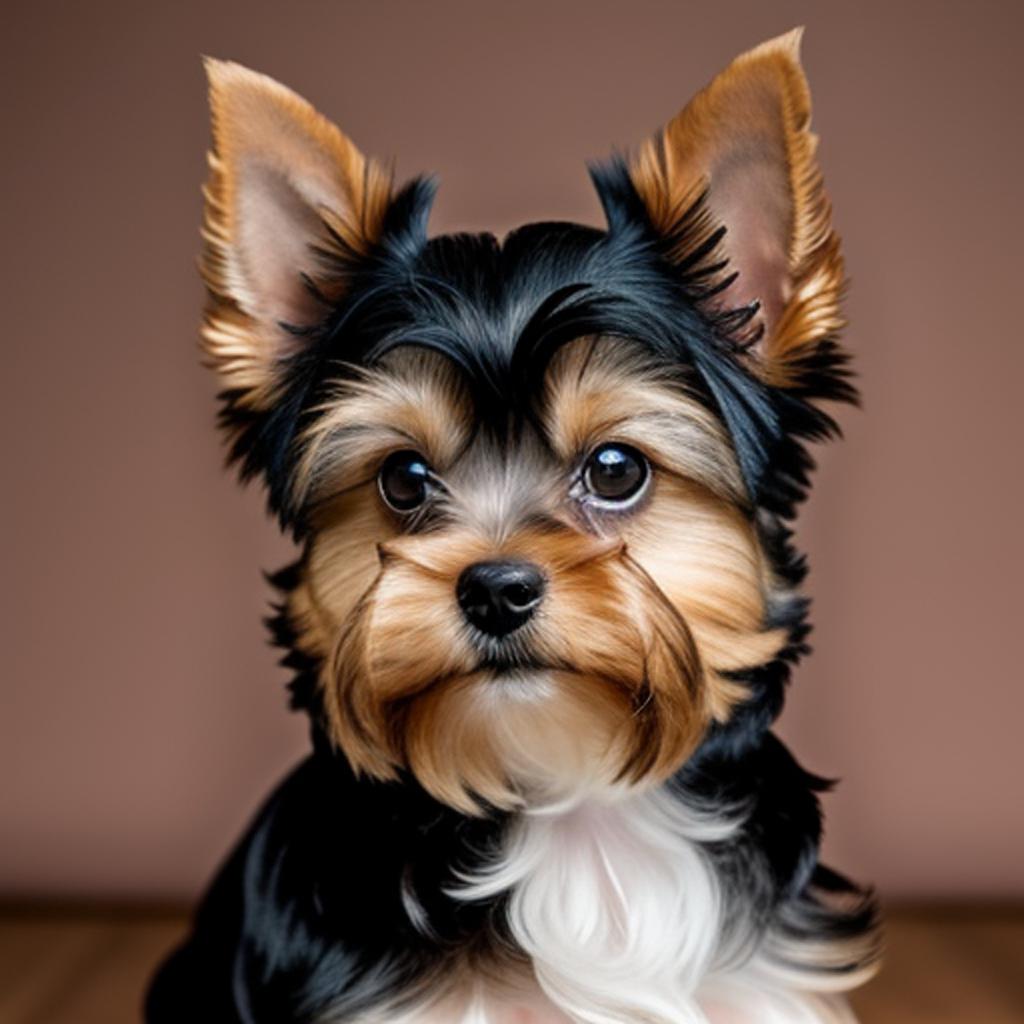 Yorkshire terrier post-grooming, charming by @ai_generated