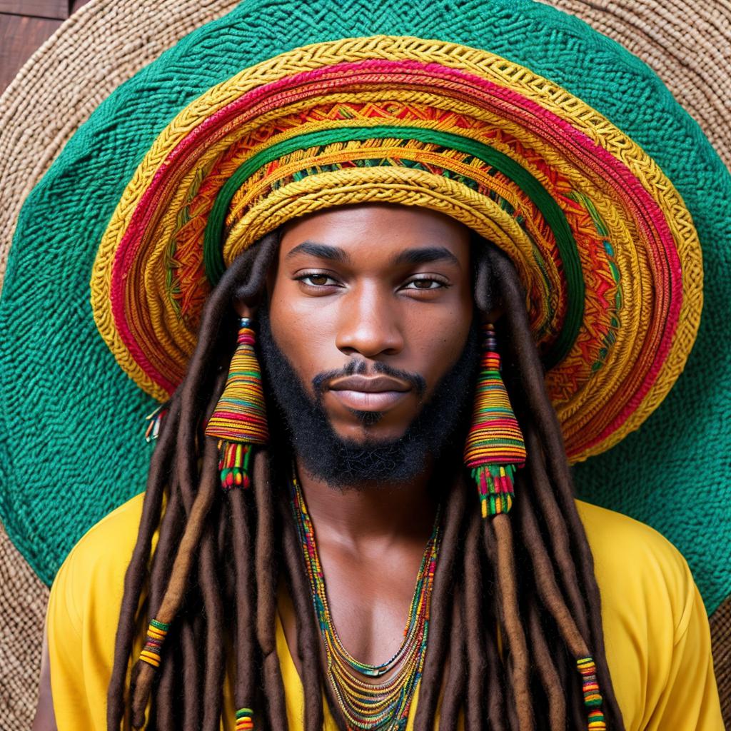 Jamaican rasta hat and by @ai_generated