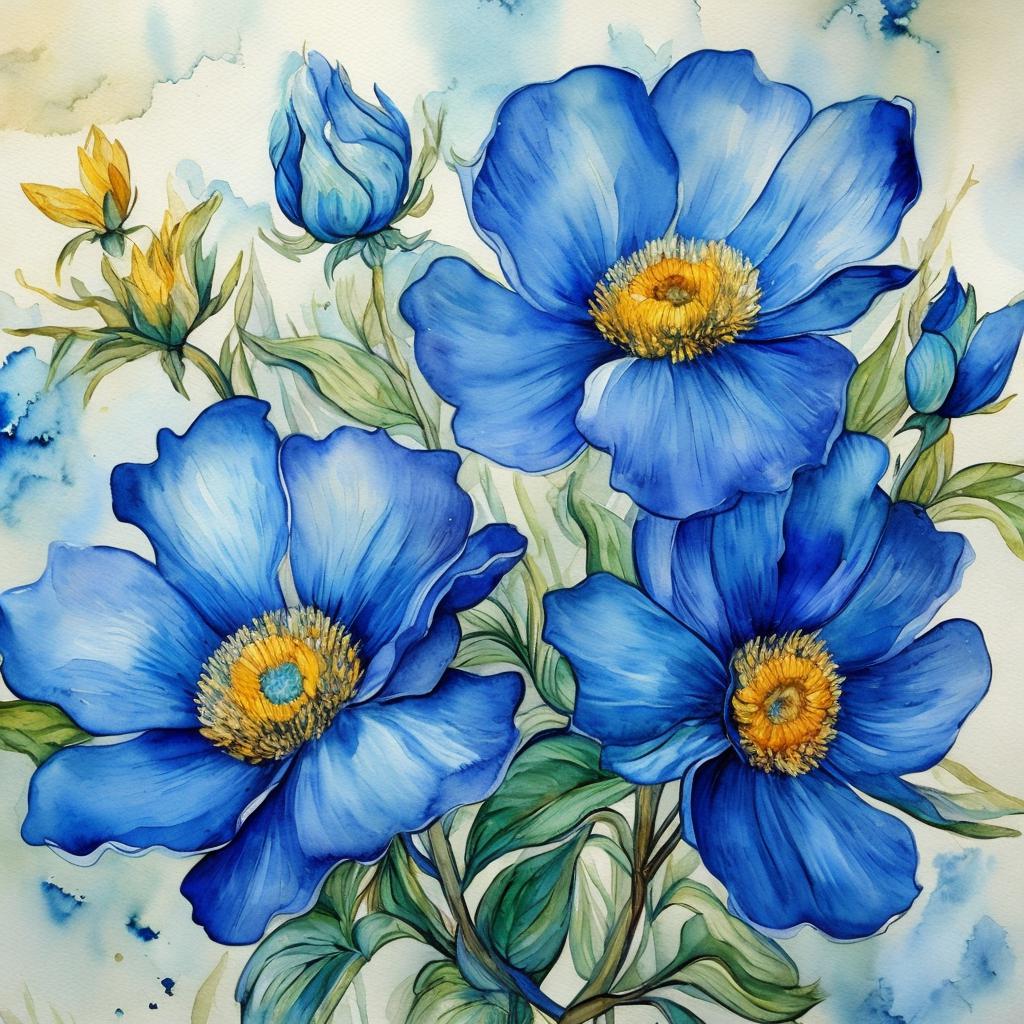 Beautiful blue flower in by @ai_generated