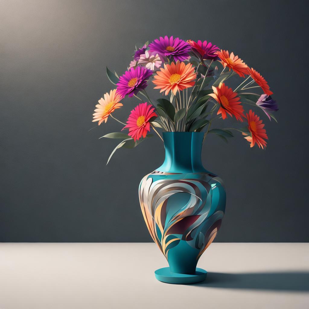 Vase with flower in by @ai_generated