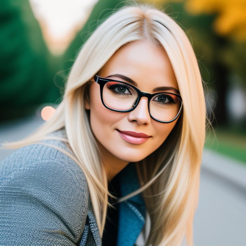 Mujer rubia con lentes by @ai_generated