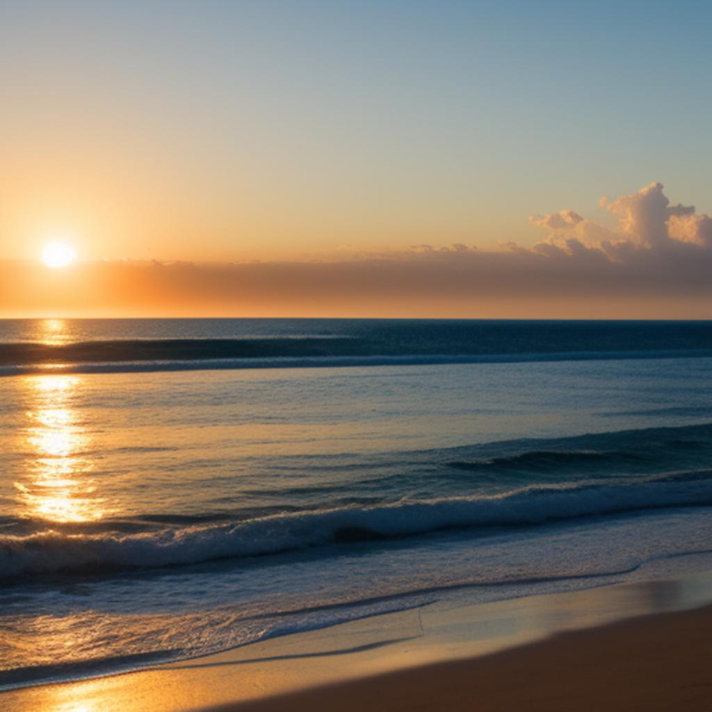 Beach evening sun by by @ai_generated