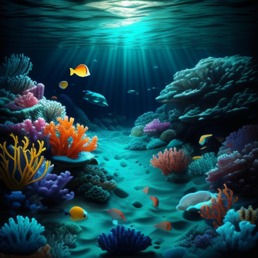 Under the sea nighttime by @ai_generated