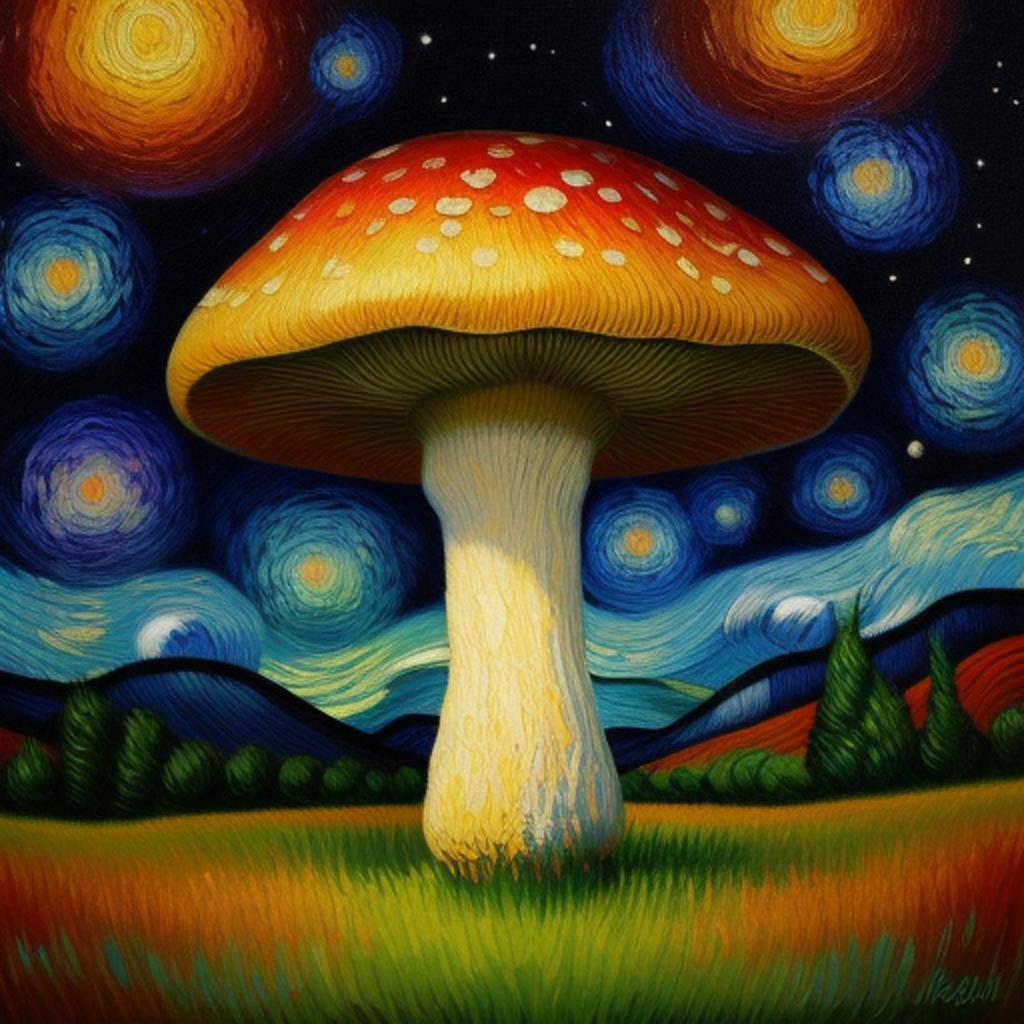 A magic mushroom with by @ai_generated