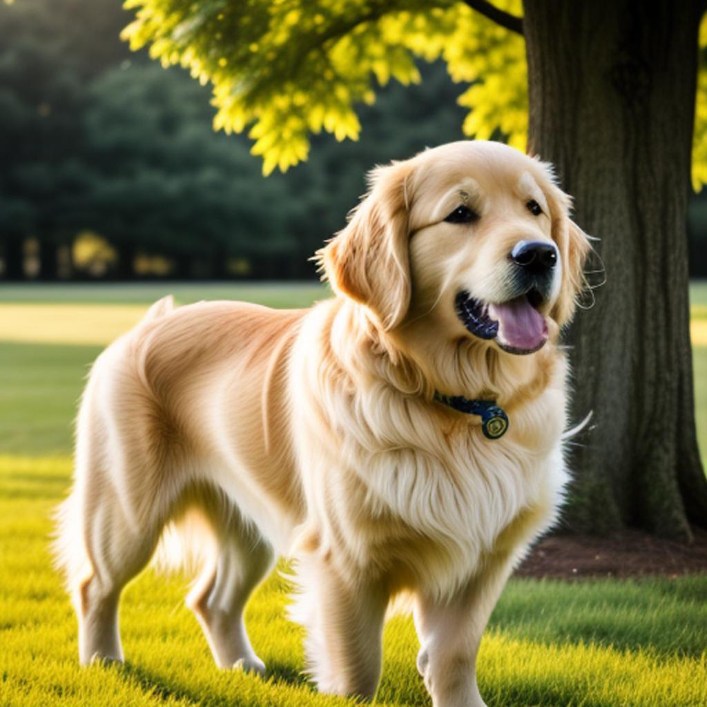 Golden retriever dog by by @ai_generated