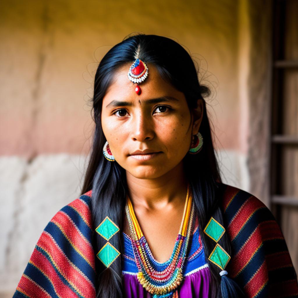 Mujer indigena boliviana by by @ai_generated