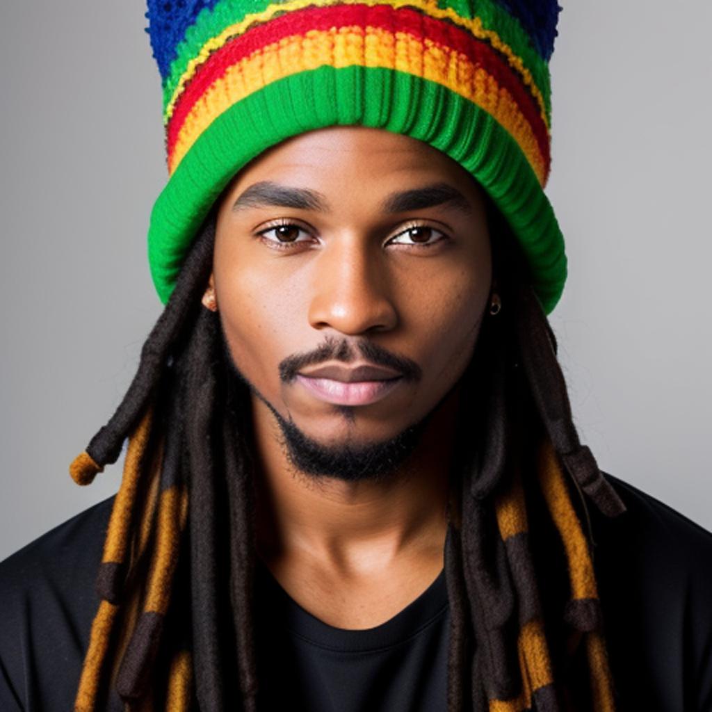 Rasta hat with face by @ai_generated