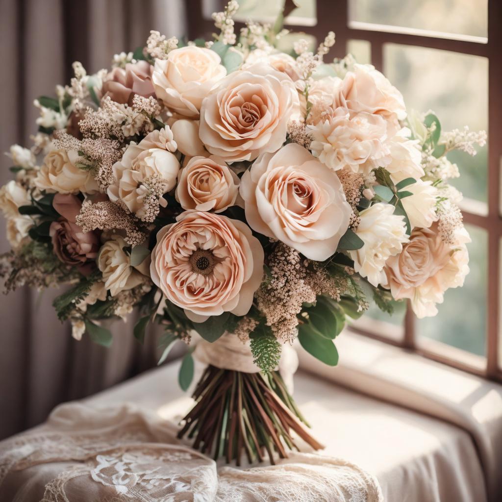 Elegant flower bouquet, vintage by @ai_generated