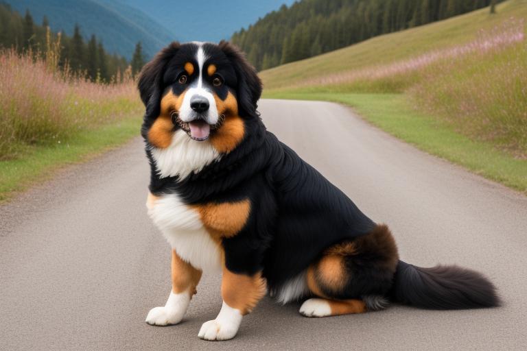 Barnese mountain dog by by @ai_generated