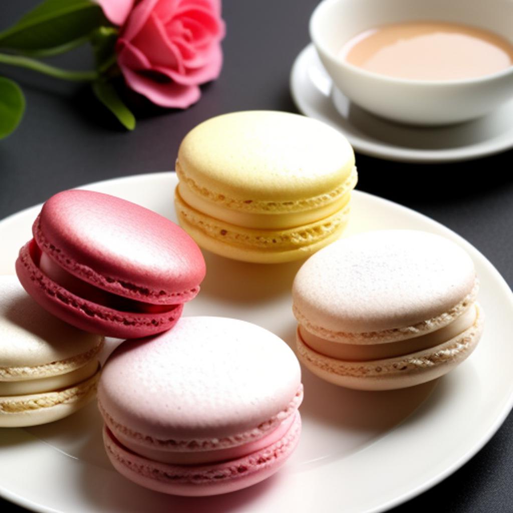 Macarons dessert french by by @ai_generated