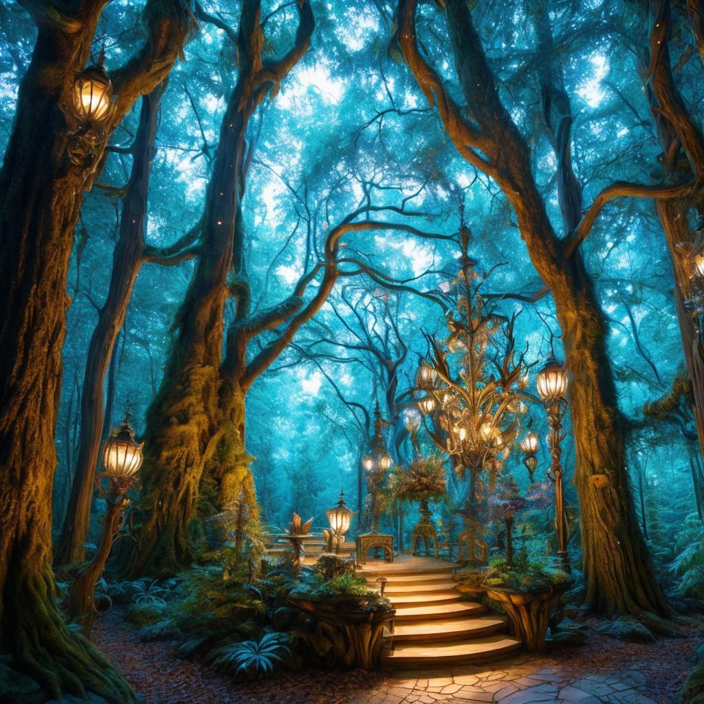 “Enchanted forest, crystal-clear lighting, by @ai_generated