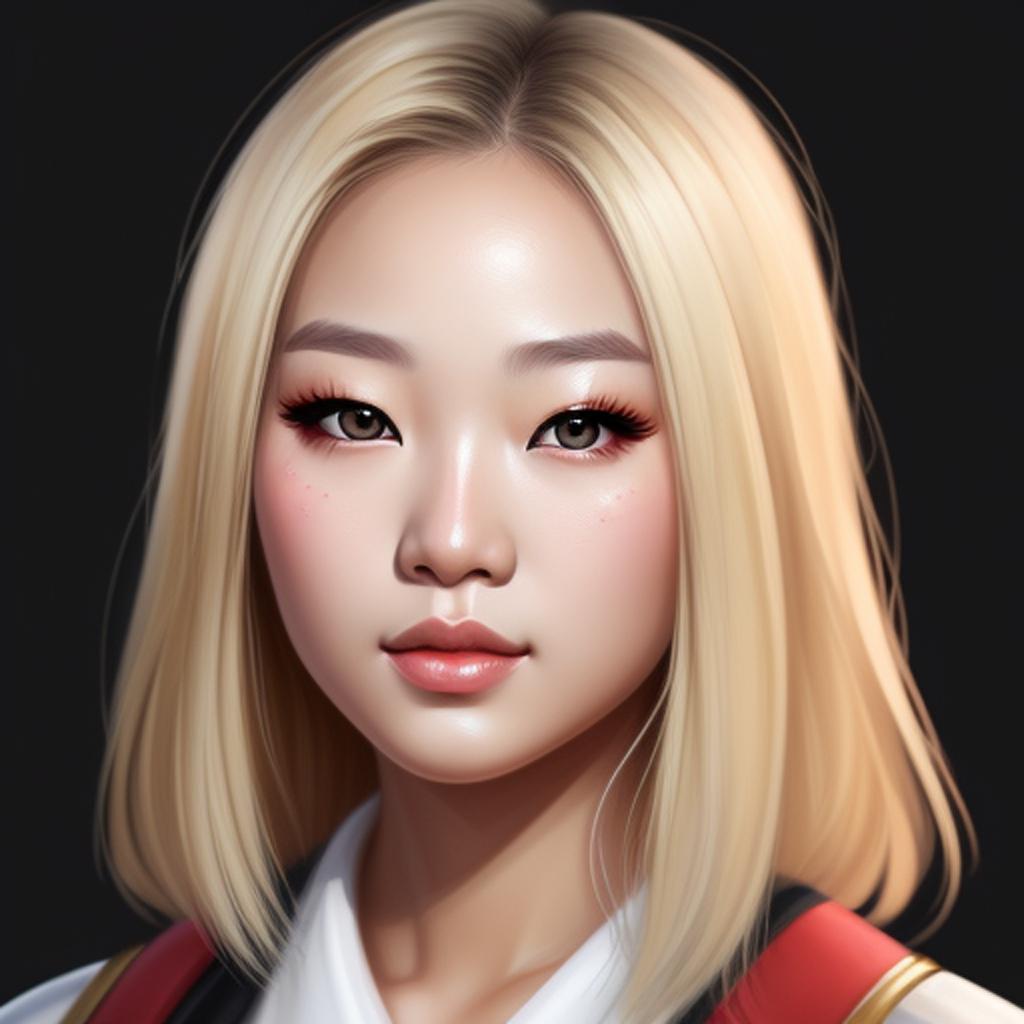 Blonde Asian girl with by @ai_generated