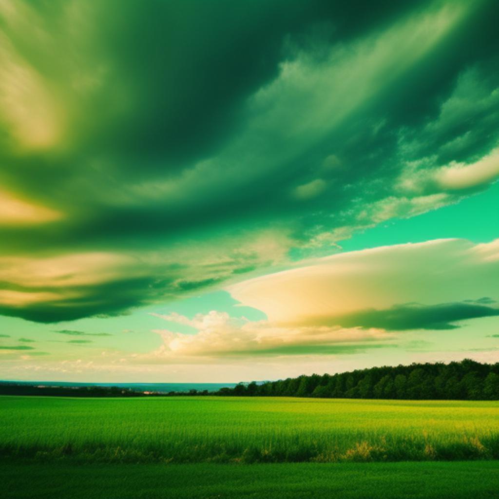 Green clouds by @666j725nqn by @ai_generated