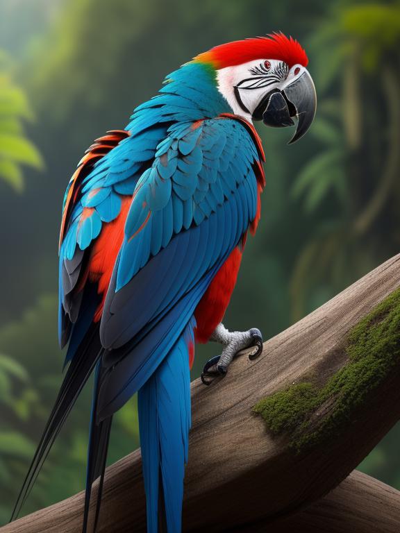 Macaw back view with by @ai_generated