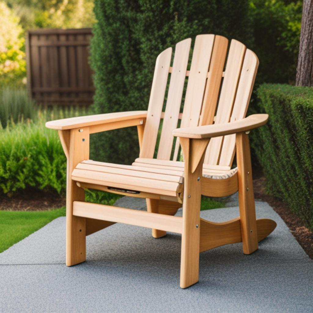 Outdoors wooden chair by by @ai_generated