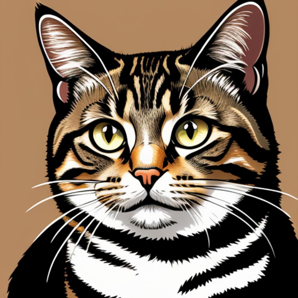 Tabby cat with brown by @ai_generated