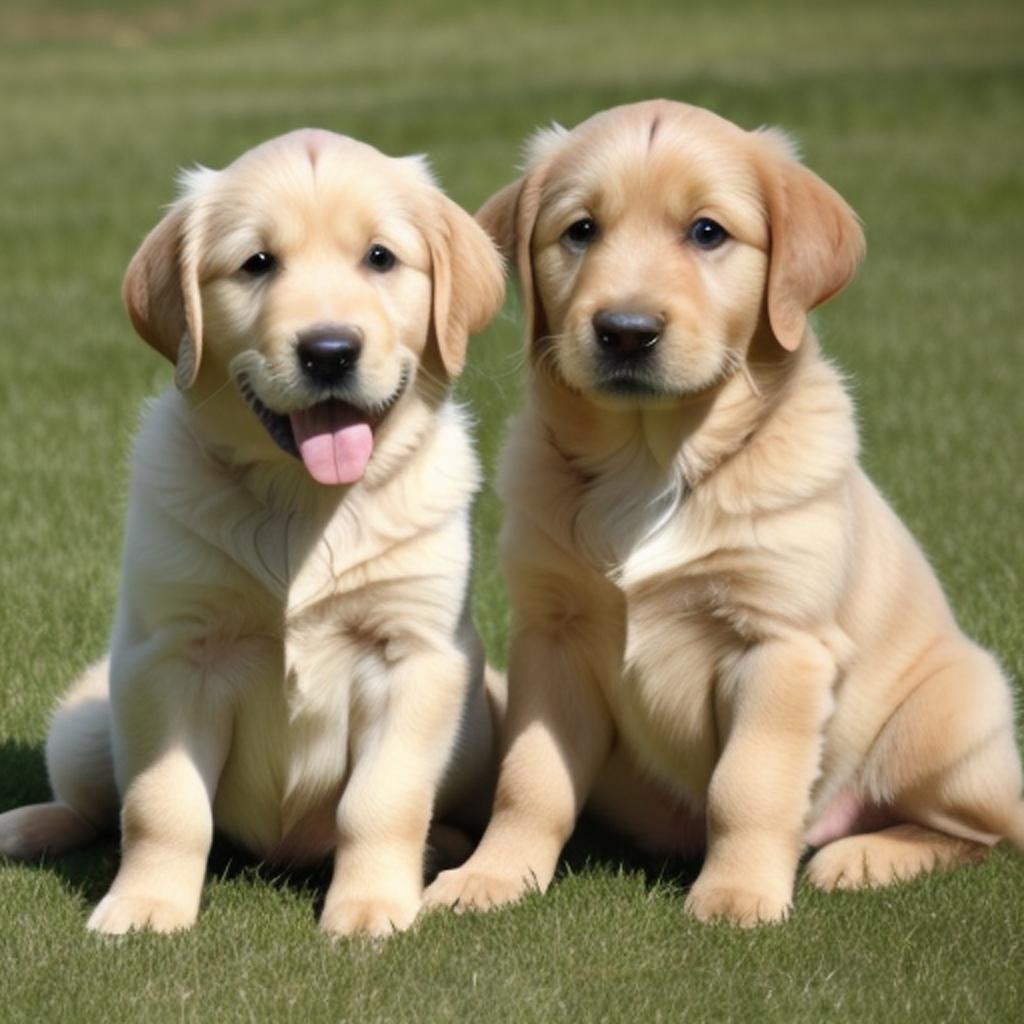 Golden retriever and labrador by @ai_generated