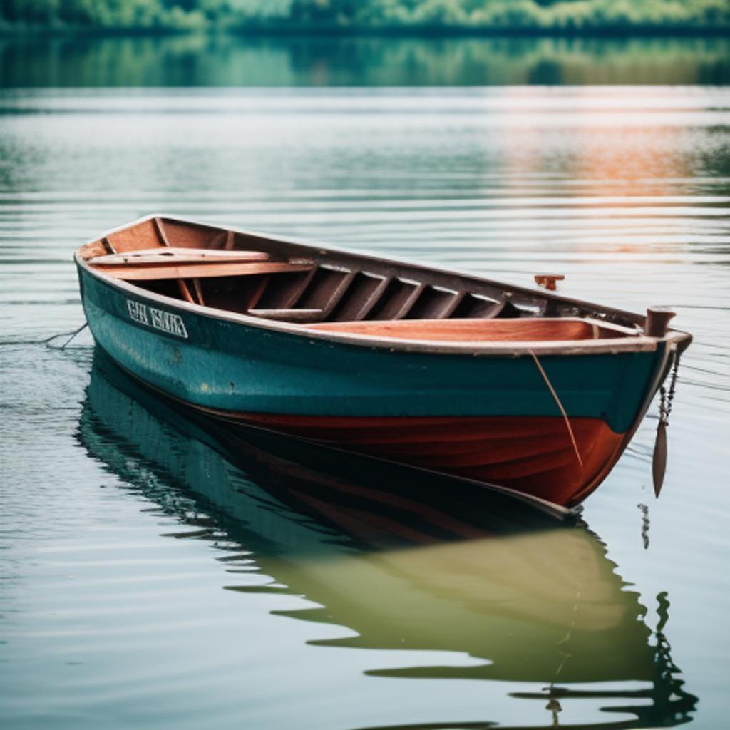 Small boat in water by @ai_generated