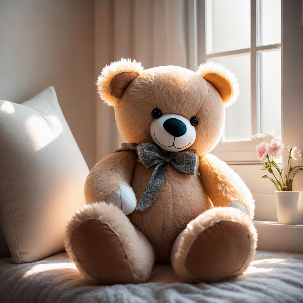 Childhood toy, plush teddy by @ai_generated