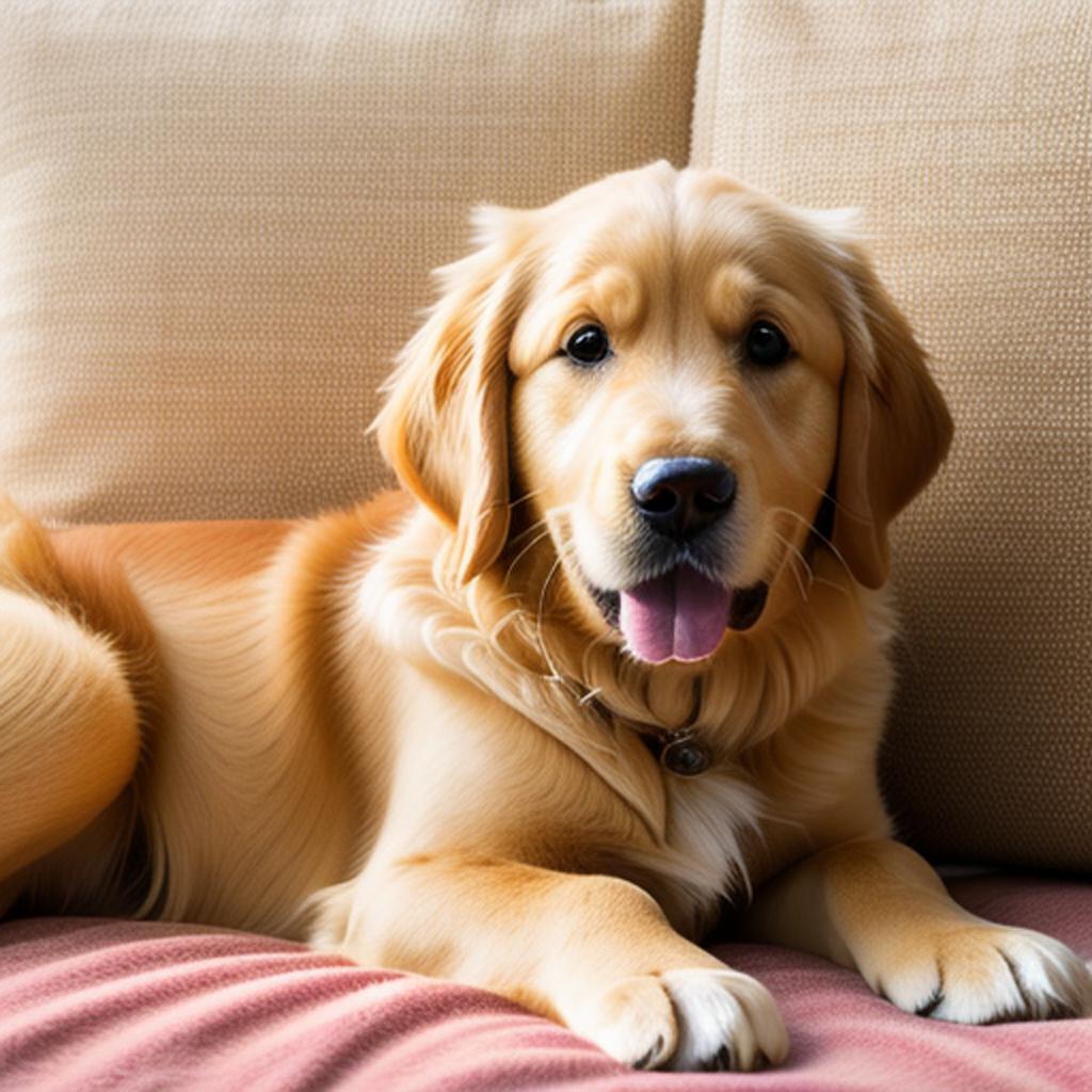 Golden retriever waking up by @ai_generated