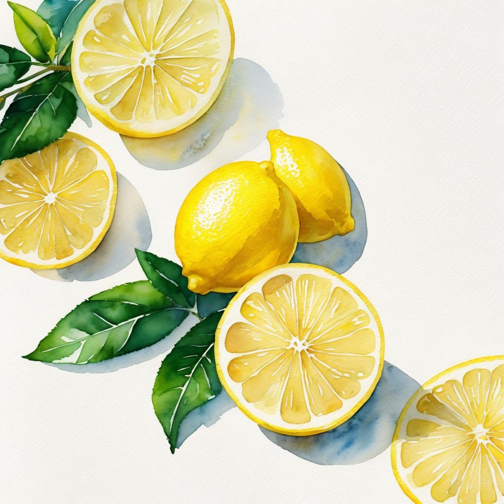 Lemon background, watercolor, transparent, by @ai_generated