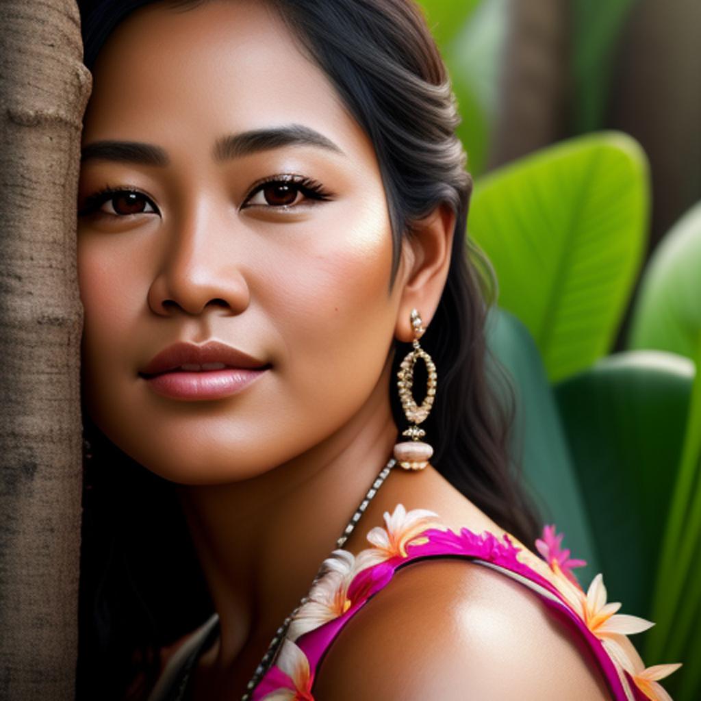 A beautiful hawaiian woman by @ai_generated