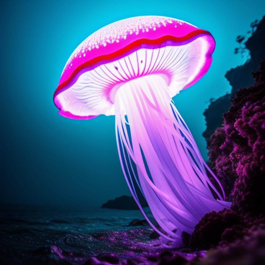 Neon jellyfish by @franybewer by @ai_generated