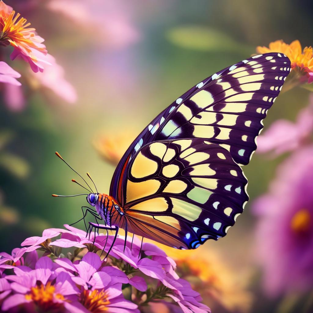 Gentle butterfly on vibrant by @ai_generated