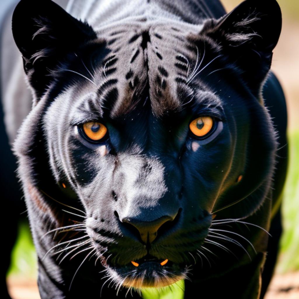 Jaguar negro de frente by @ai_generated